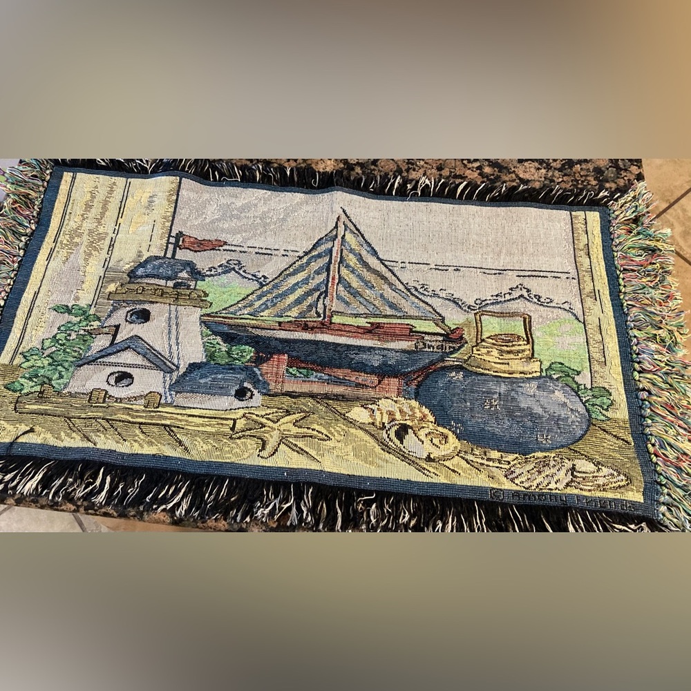Nautical Tapestry Throw Blanket